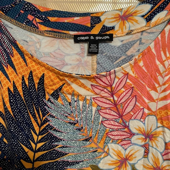 CABLE & GAUGE~VIBRANT BLOUSE~ M - Picture 3 of 5